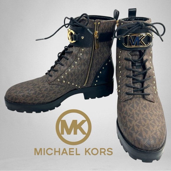 Michael Kors Shoes - MICHAEL KORS OUTLET
Kincaid Logo Studded Combat Boot 9M
NWOT MSRP $399